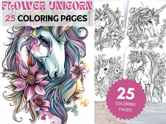 25 Flower Unicorn Coloring Pages - My Coloring Zone