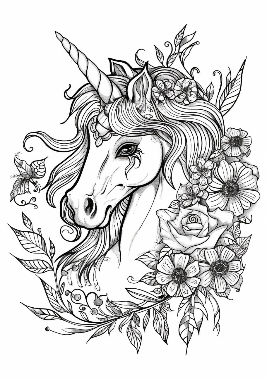 25 Flower Unicorn Coloring Pages - My Coloring Zone