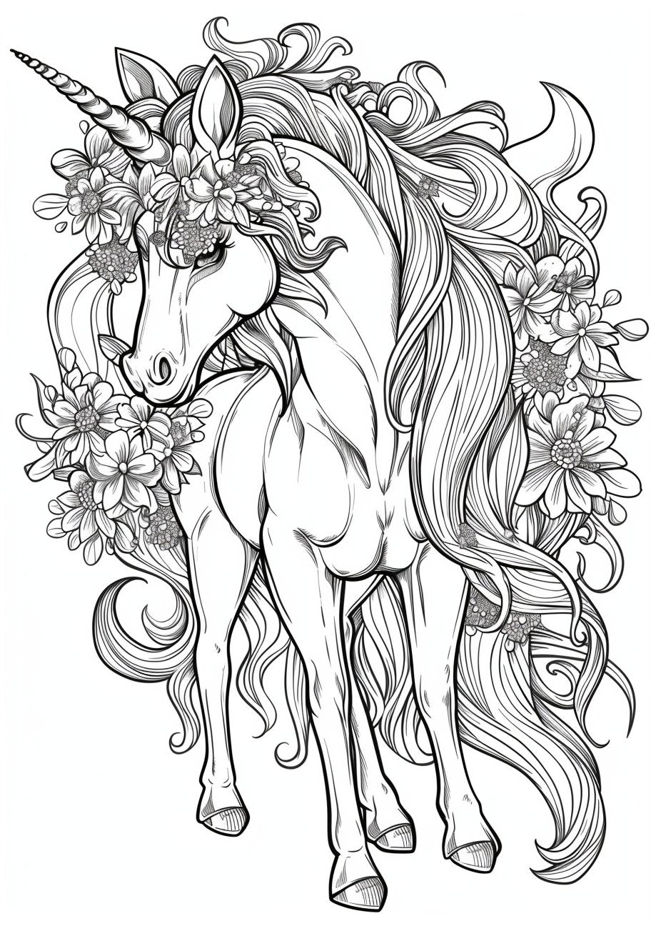 25 Flower Unicorn Coloring Pages - My Coloring Zone