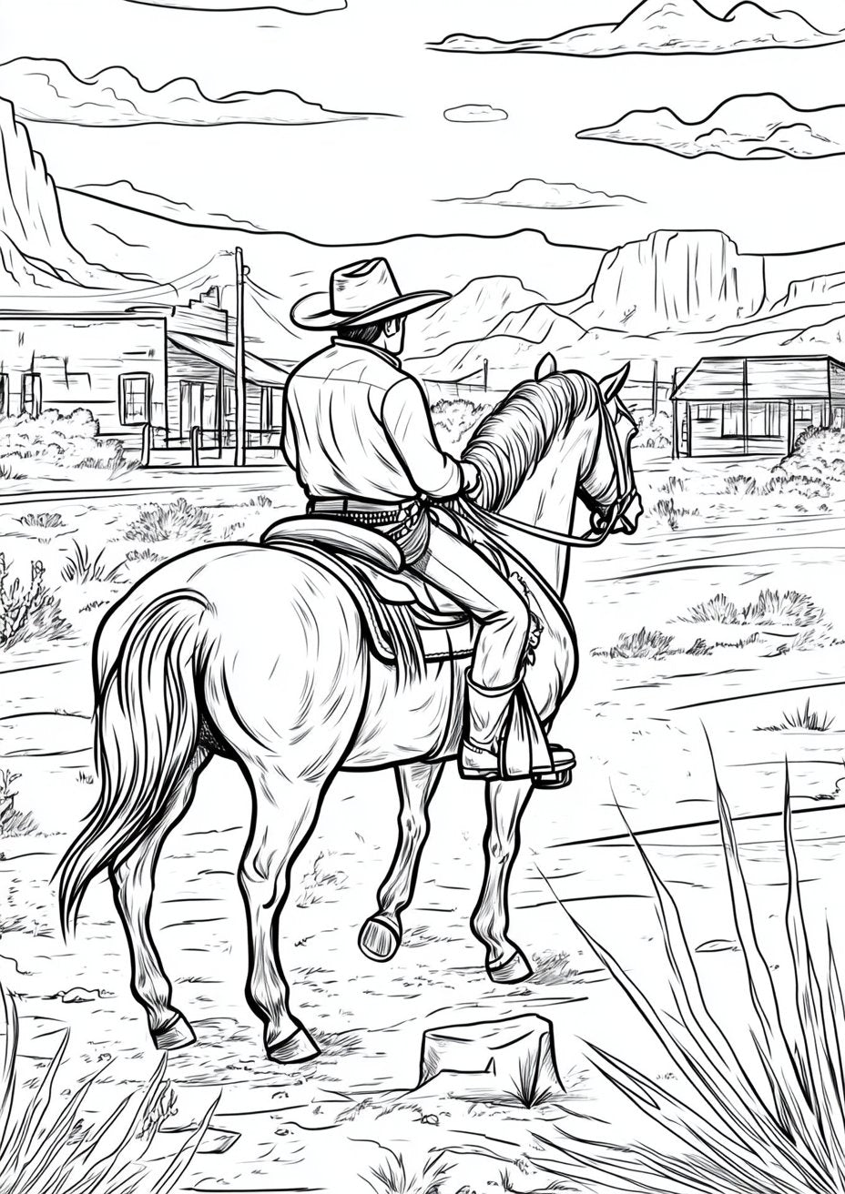 35 Exciting Cowboy Coloring Pages - My Coloring Zone