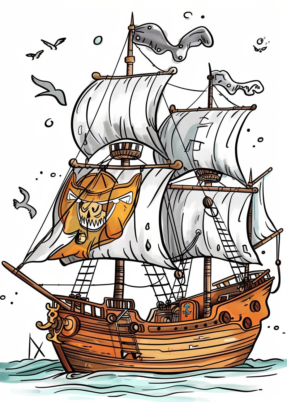 40 Pirate Ship Coloring Pages - My Coloring Zone