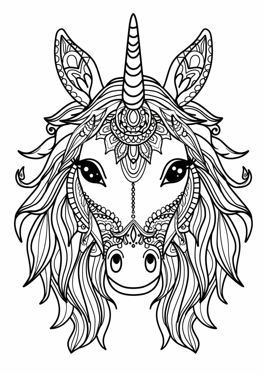 50 Cute Mandala Unicorn Coloring Pages - My Coloring Zone