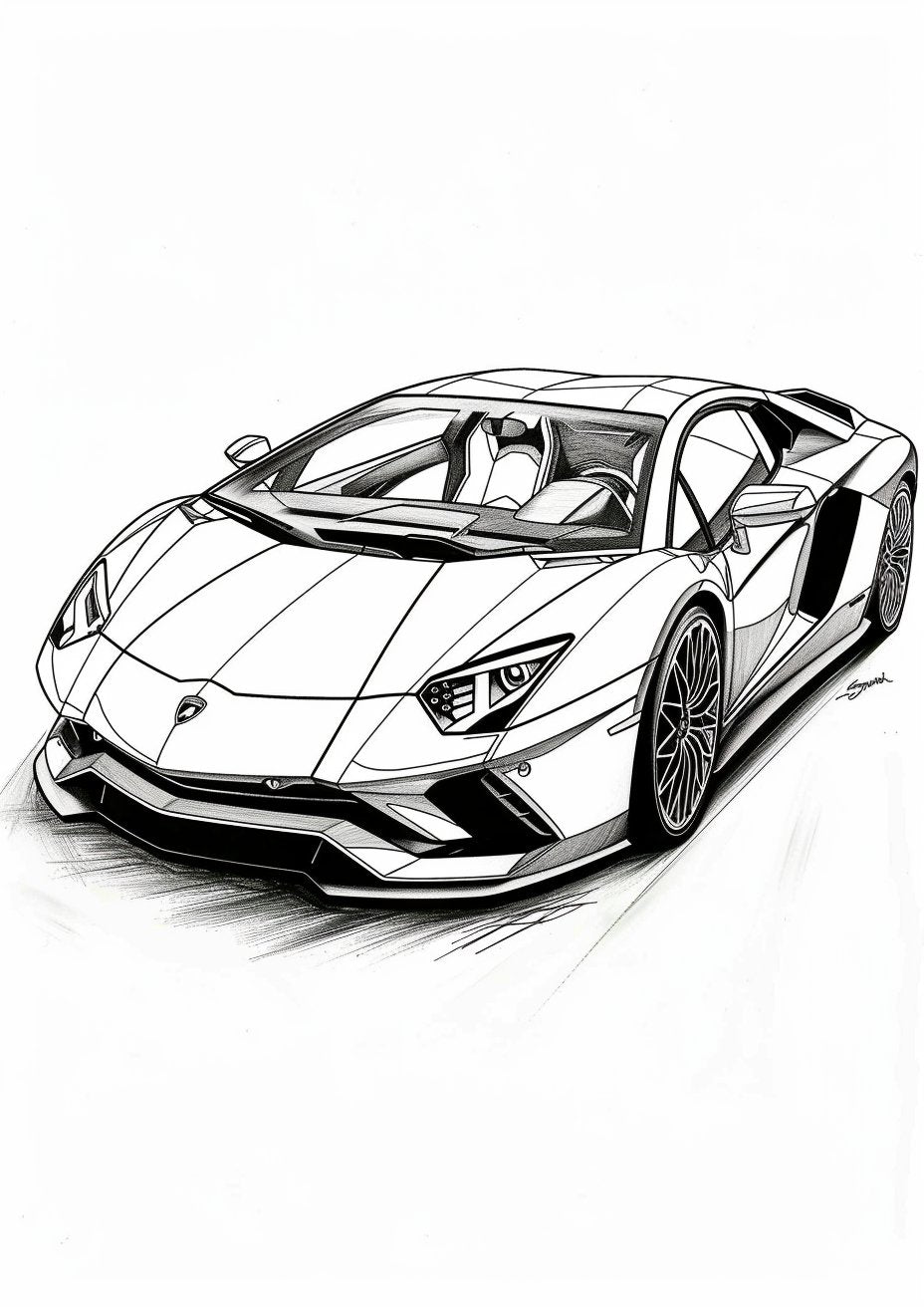 50 PREMIUM Lamborghini Coloring Pages - My Coloring Zone