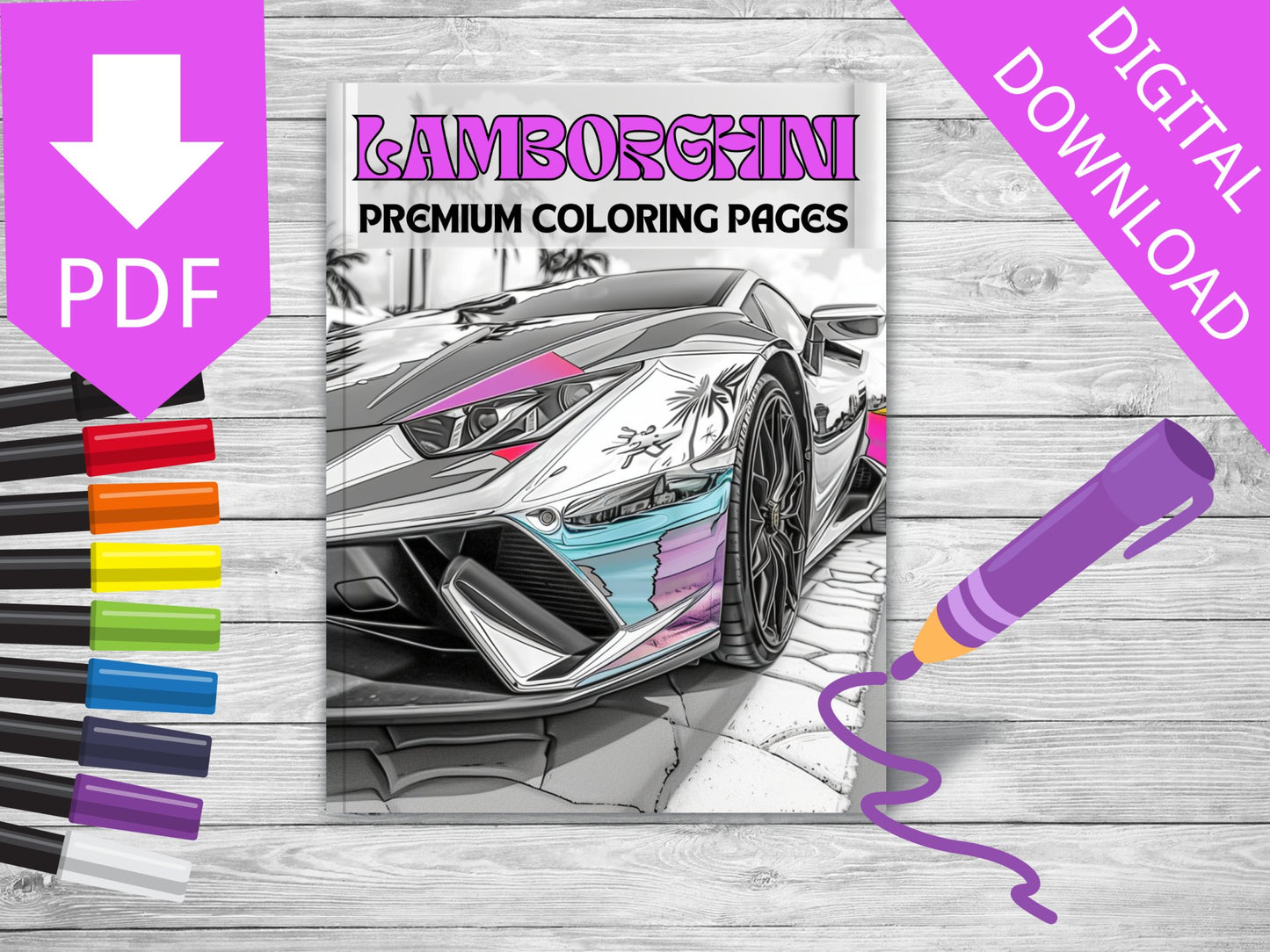 50 PREMIUM Lamborghini Coloring Pages - My Coloring Zone