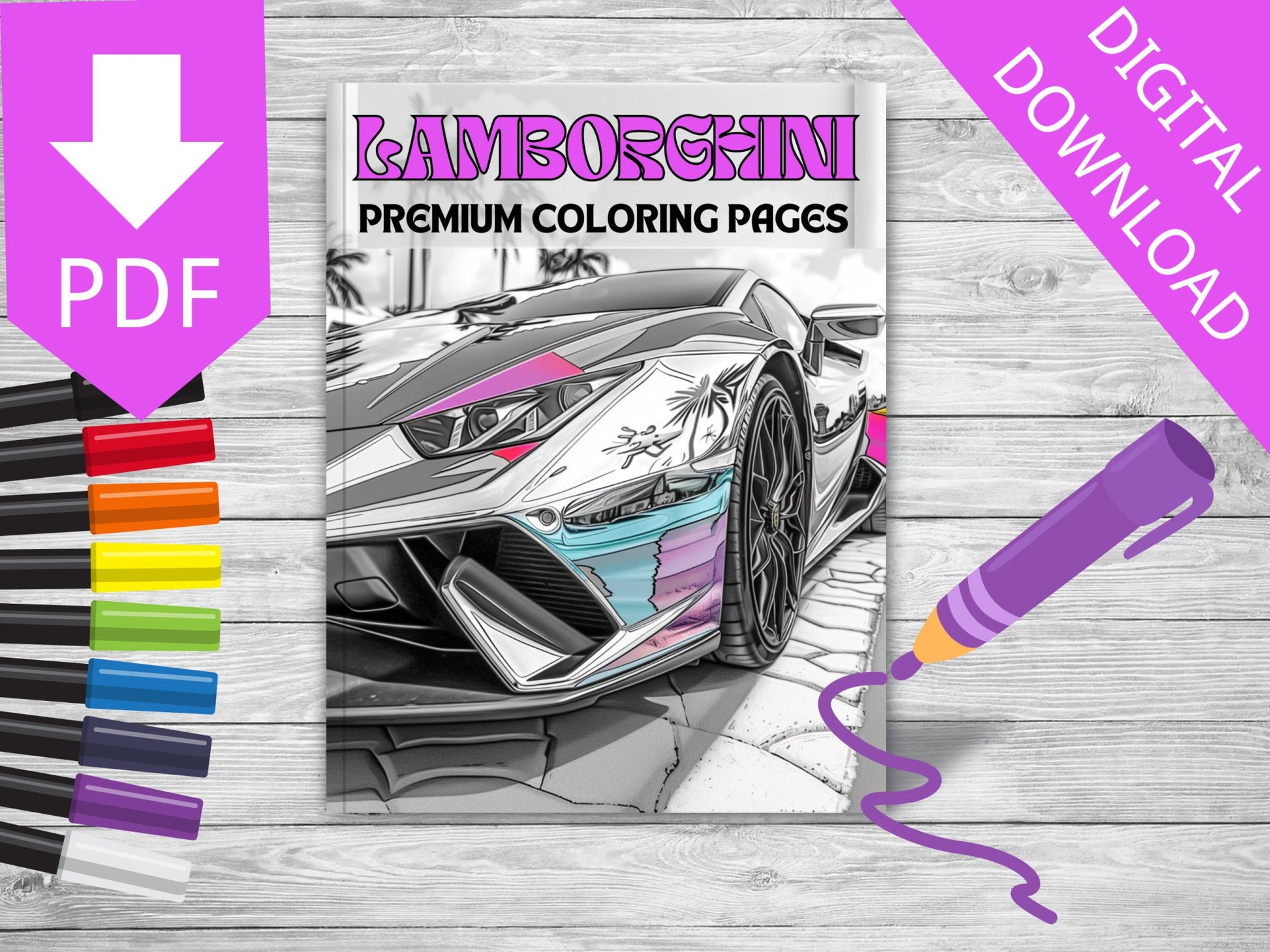 50 PREMIUM Lamborghini Coloring Pages - My Coloring Zone