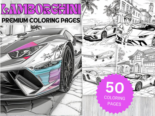 50 PREMIUM Lamborghini Coloring Pages - My Coloring Zone