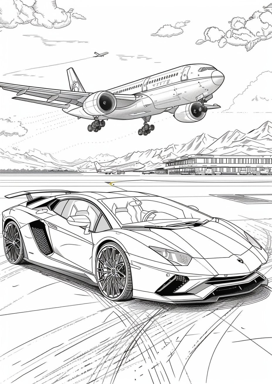 50 PREMIUM Lamborghini Coloring Pages - My Coloring Zone