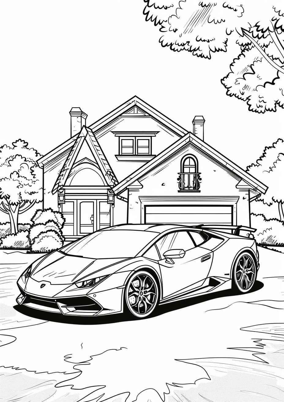 50 PREMIUM Lamborghini Coloring Pages - My Coloring Zone