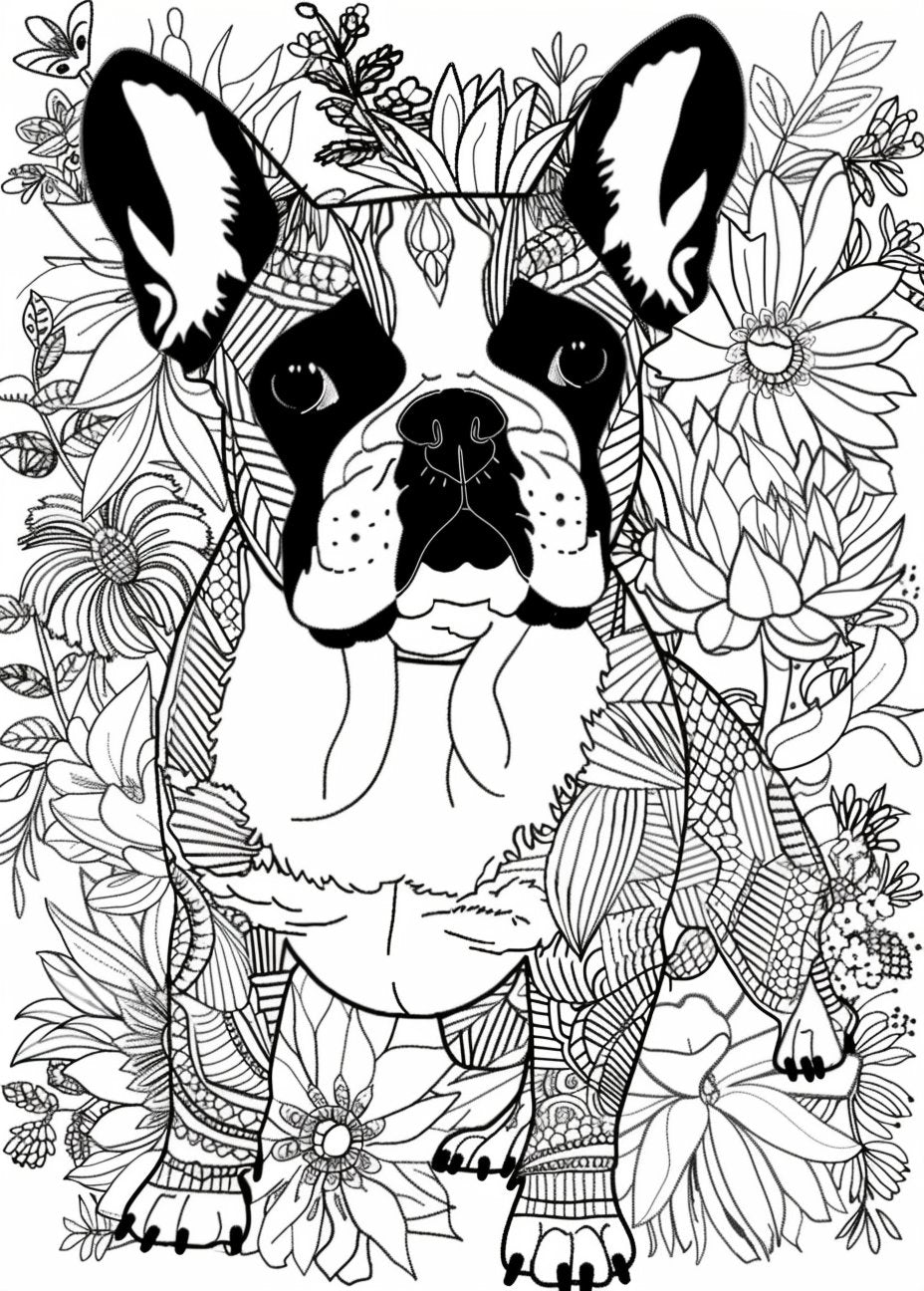 20 Cute French Bulldog Coloring Pages - My Coloring Zone