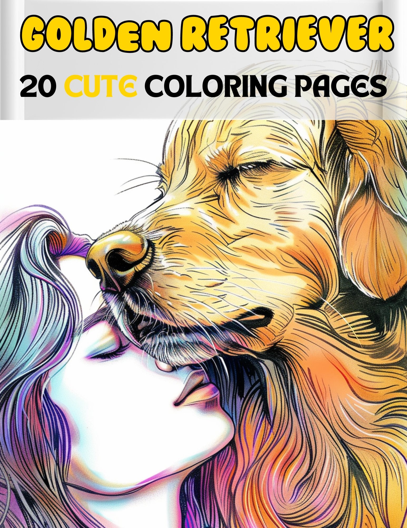 20 Cute Golden Retrivers Dogs Coloring Pages - My Coloring Zone