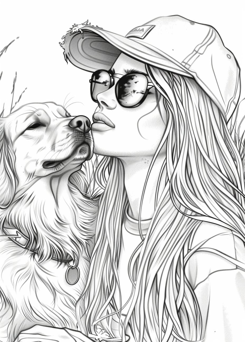 20 Cute Golden Retrivers Dogs Coloring Pages - My Coloring Zone