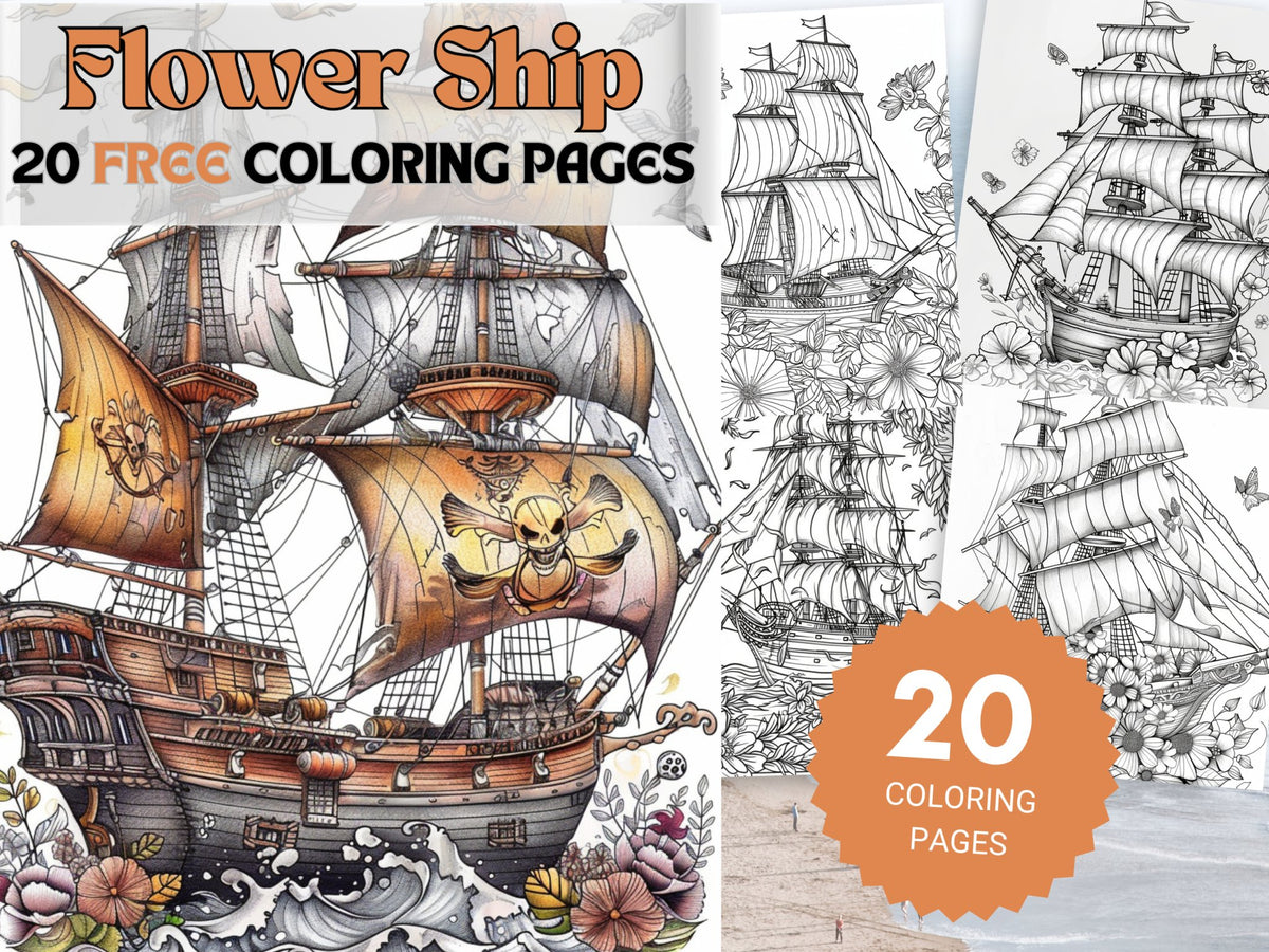 20 Free Flowers Ship Coloring Pages – My Coloring Zone