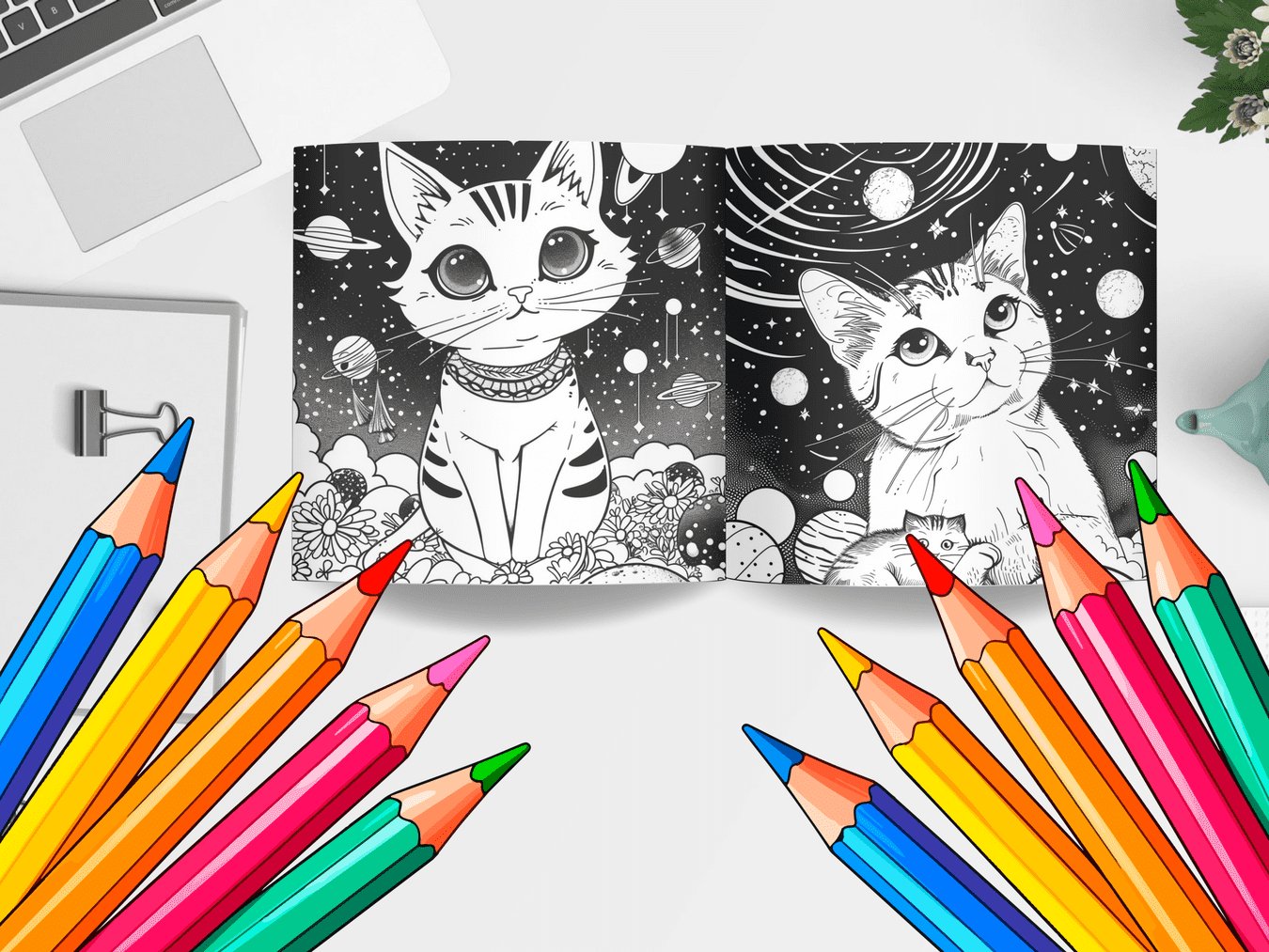 25 Cute Galaxy Cat Coloring Sheets - My Coloring Zone