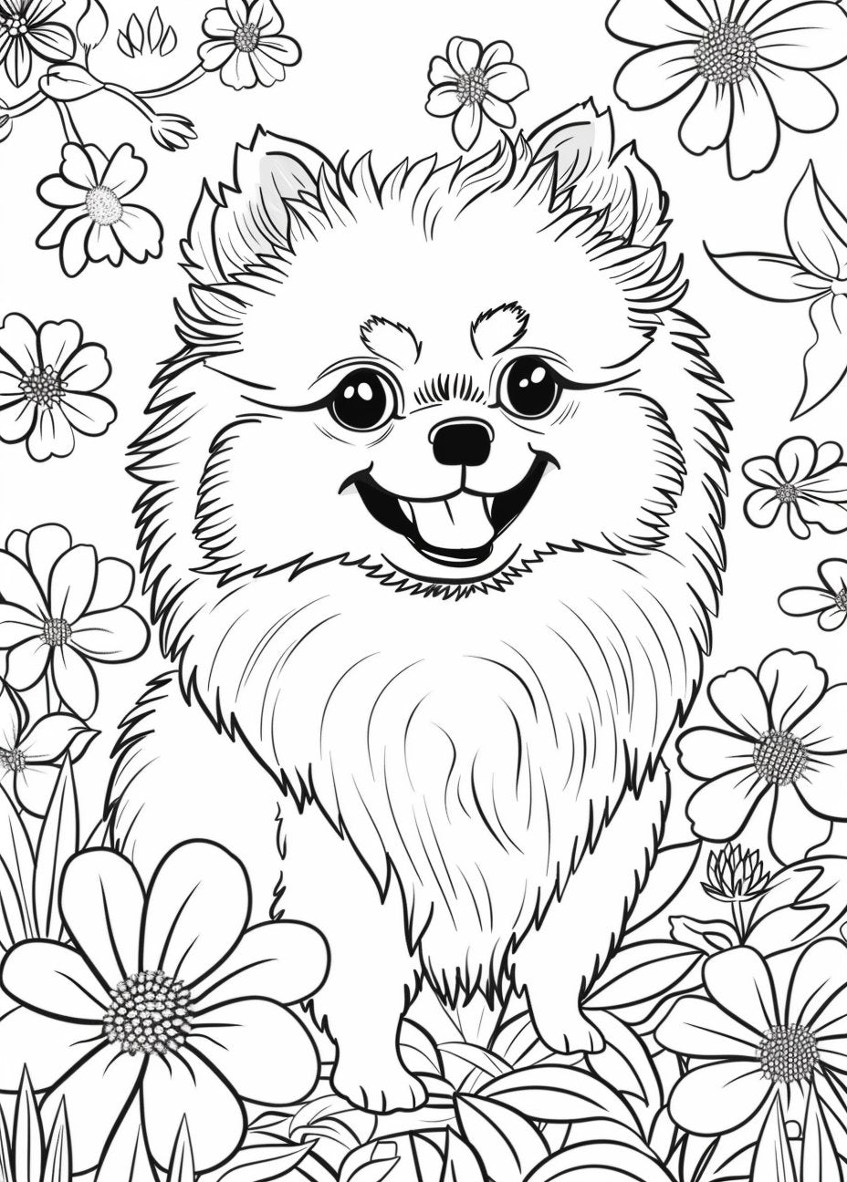 25 Cute Pomeranian Dogs Coloring Pages - My Coloring Zone