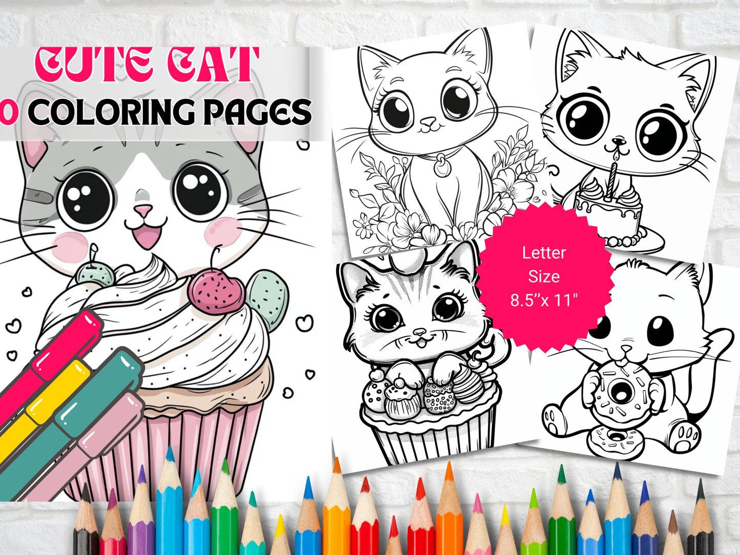 30 Cute Cat Coloring Pages - My Coloring Zone