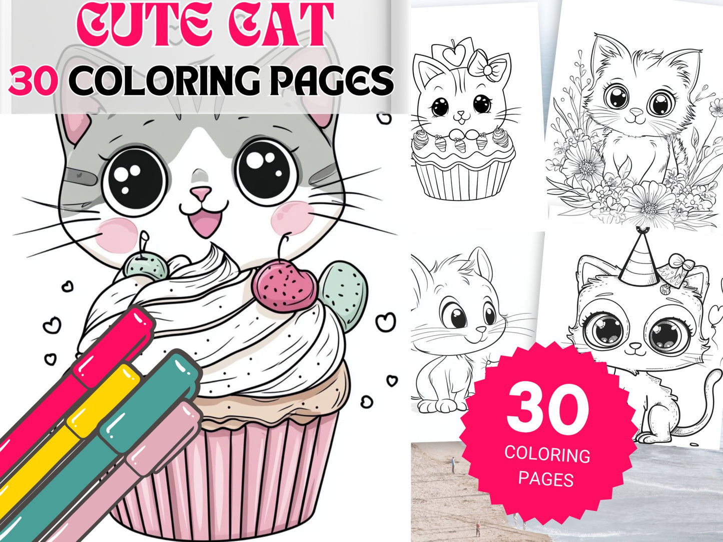 30 Cute Cat Coloring Pages - My Coloring Zone