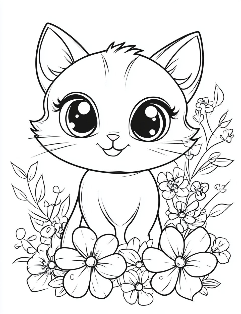 30 Cute Cat Coloring Pages - My Coloring Zone