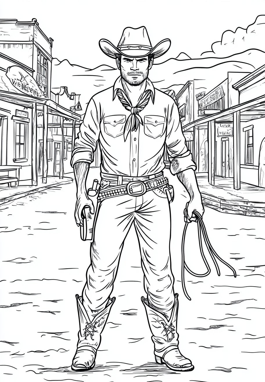 35 Exciting Cowboy Coloring Pages - My Coloring Zone