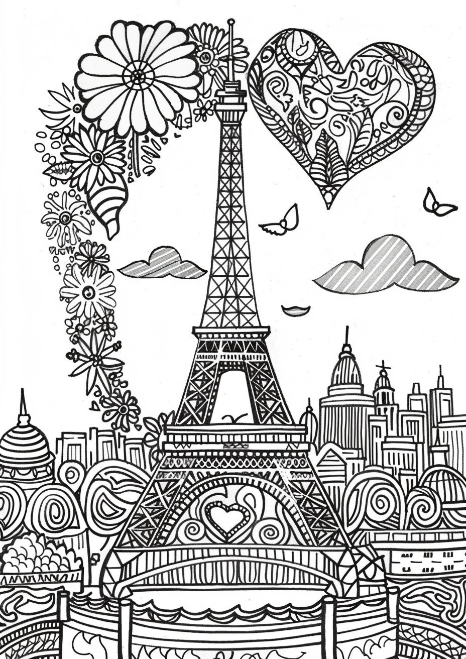 35 Unique Paris Coloring Pages - My Coloring Zone