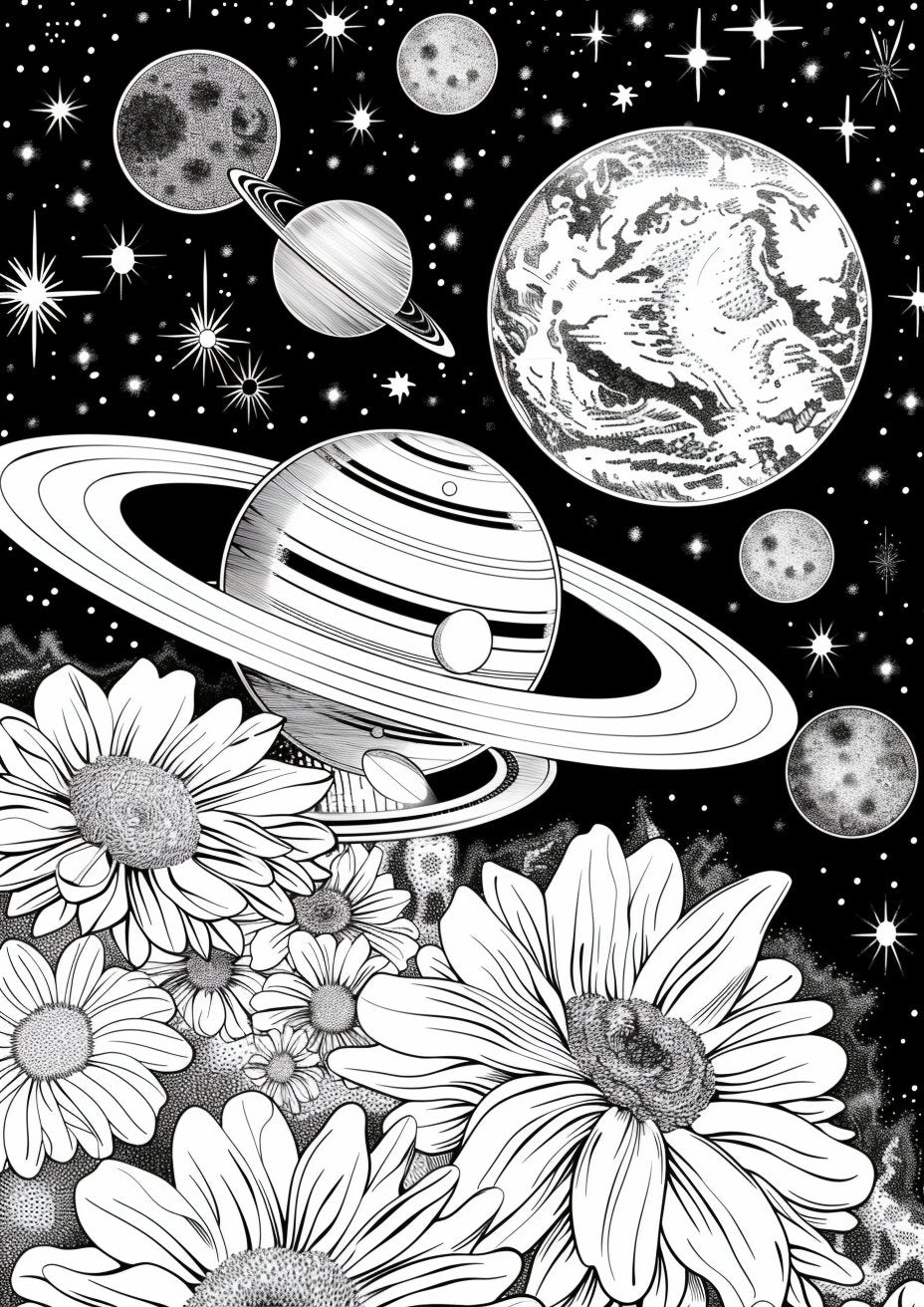 35 Unique Space Coloring Pages for Adults - My Coloring Zone