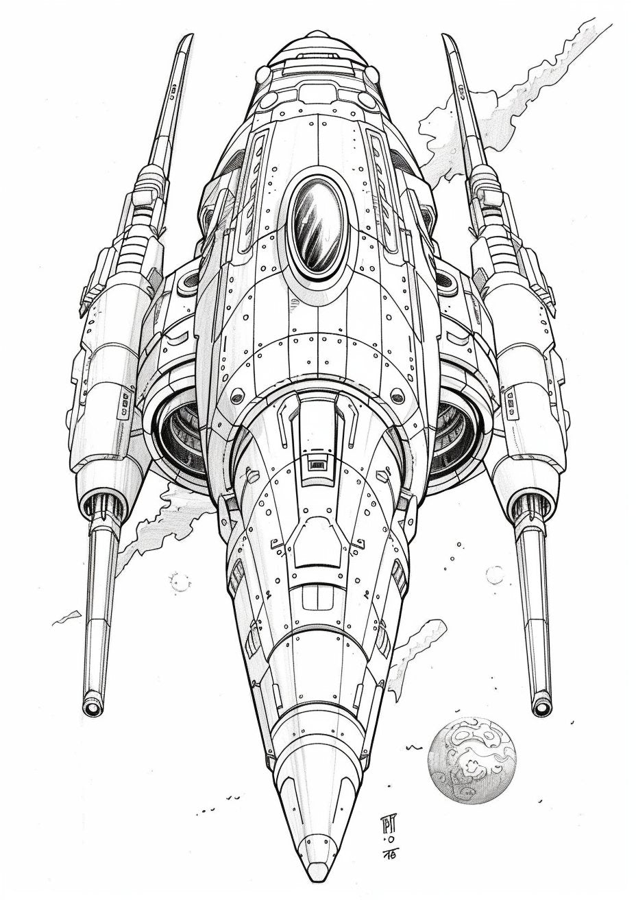 35 Unique Spaceship Coloring Pages - My Coloring Zone