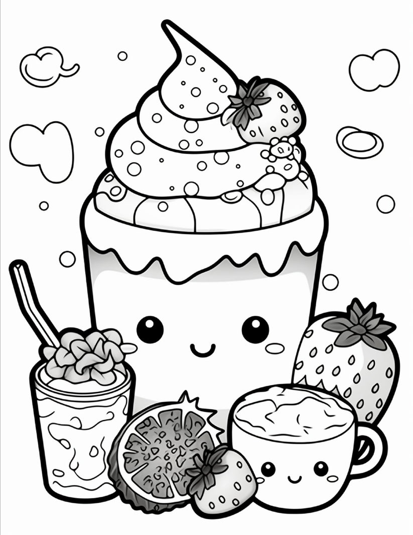 Cute Food Coluring In 40 Cute Food Coloring Pages For Kids – My Coloring Zone