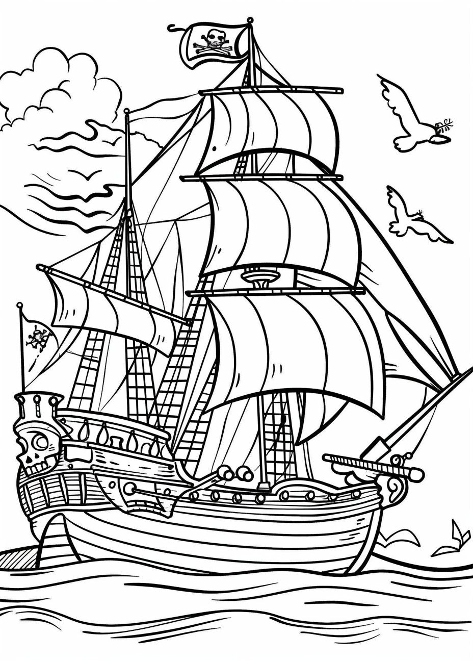 40 Pirate Ship Coloring Pages - My Coloring Zone