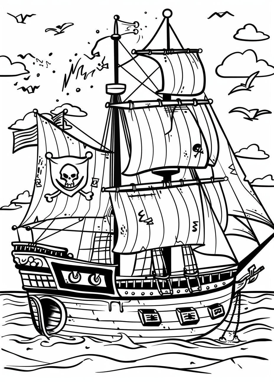 40 Pirate Ship Coloring Pages - My Coloring Zone