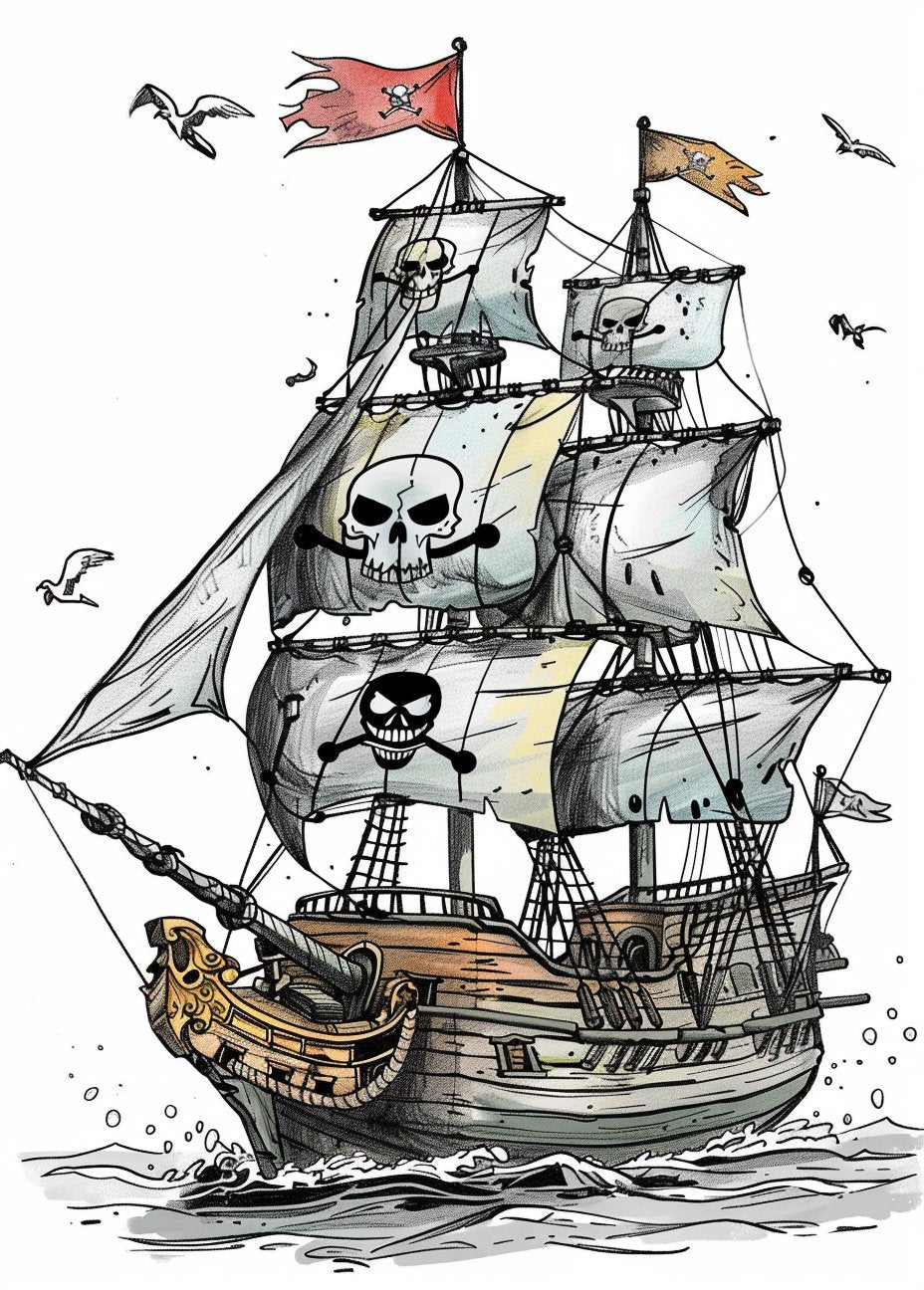 40 Pirate Ship Coloring Pages - My Coloring Zone