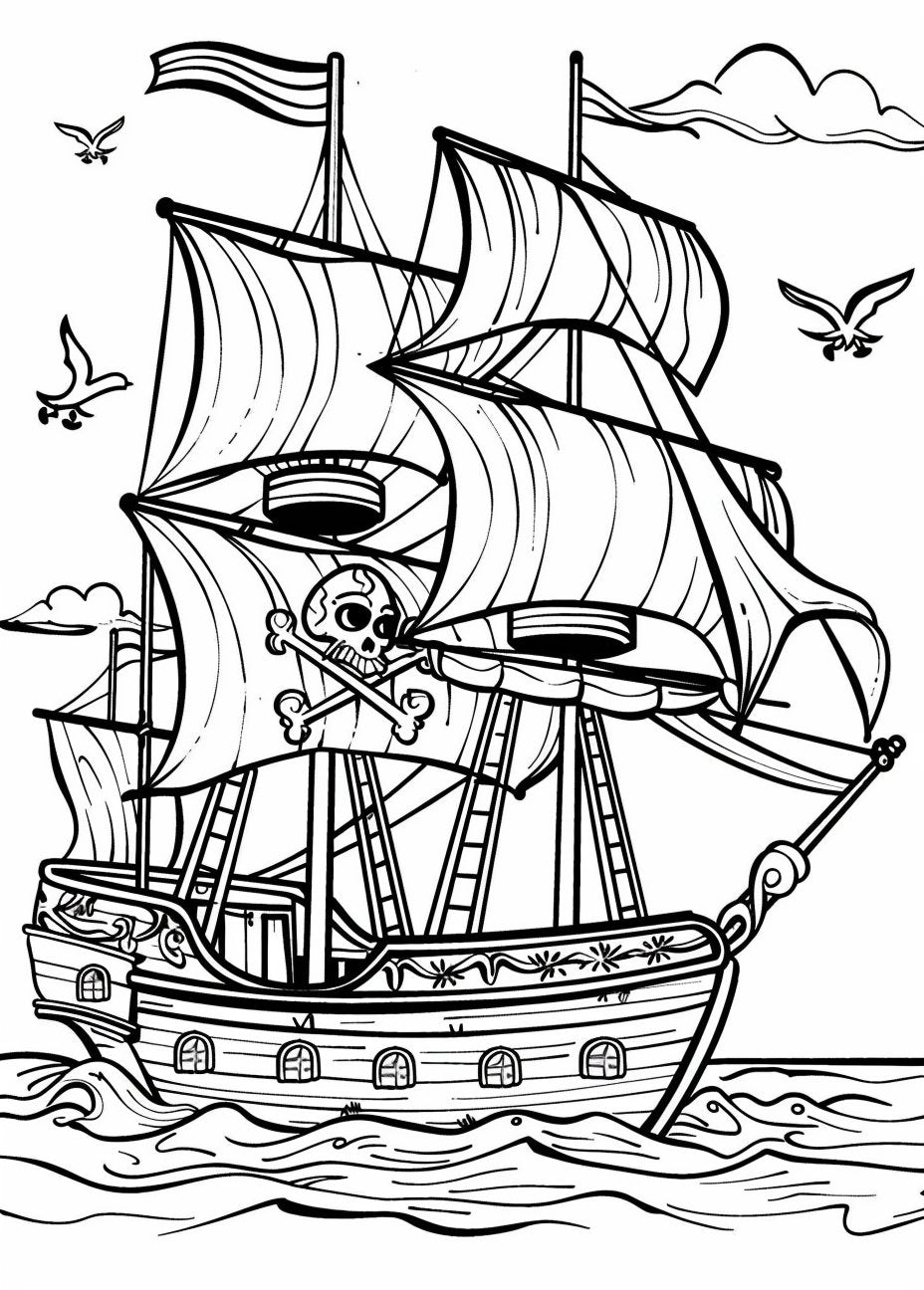 40 Pirate Ship Coloring Pages - My Coloring Zone