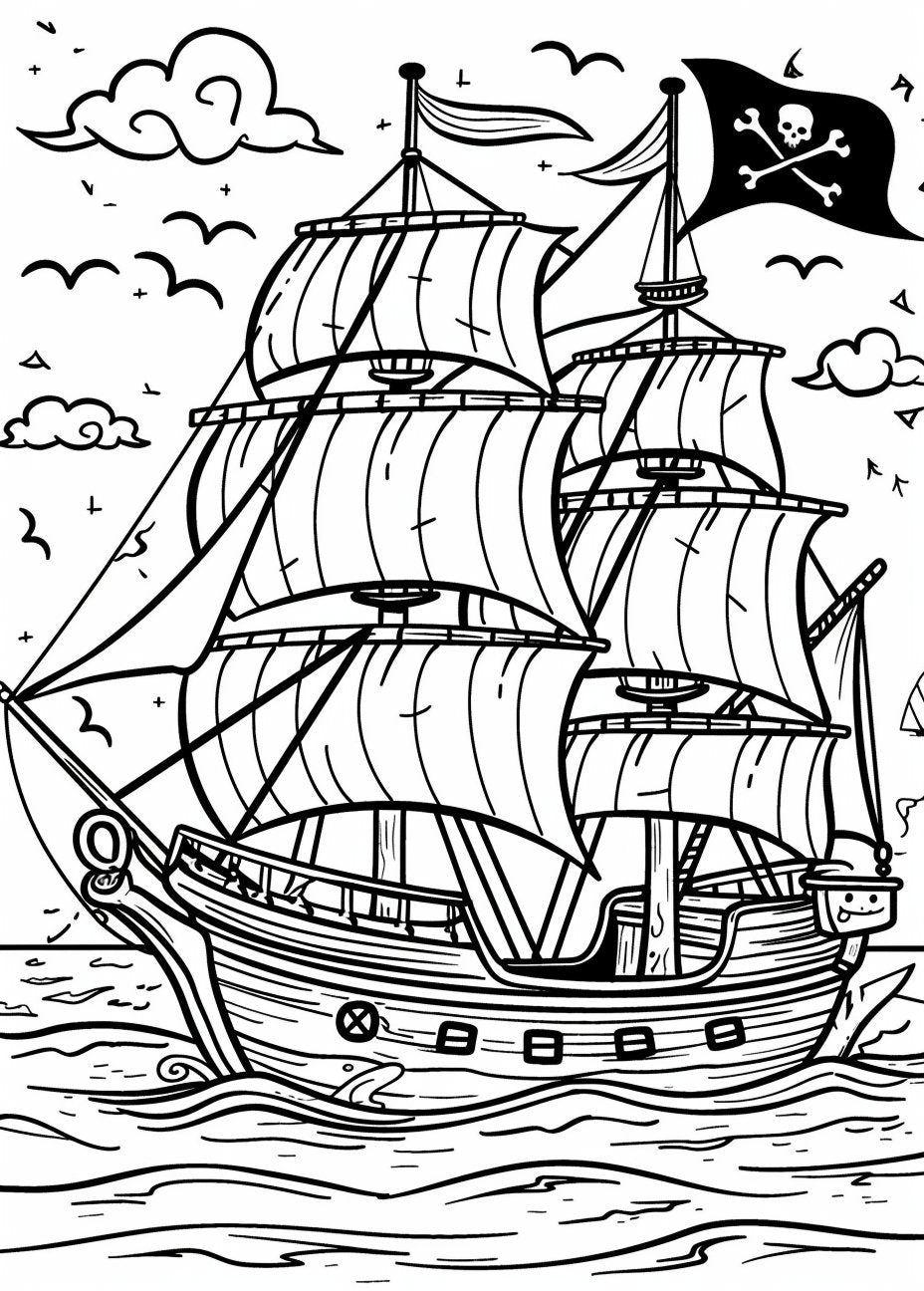 40 Pirate Ship Coloring Pages - My Coloring Zone