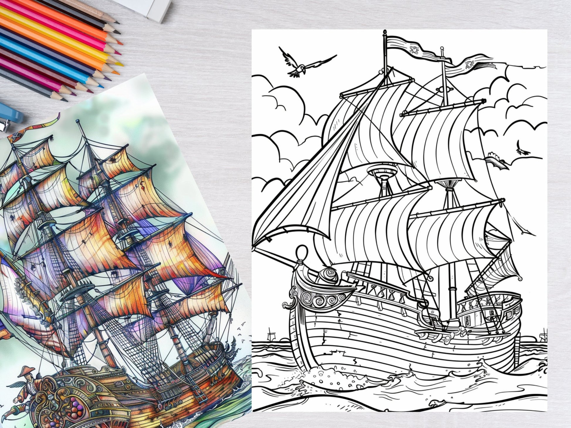 40 Pirate Ship Coloring Pages - My Coloring Zone