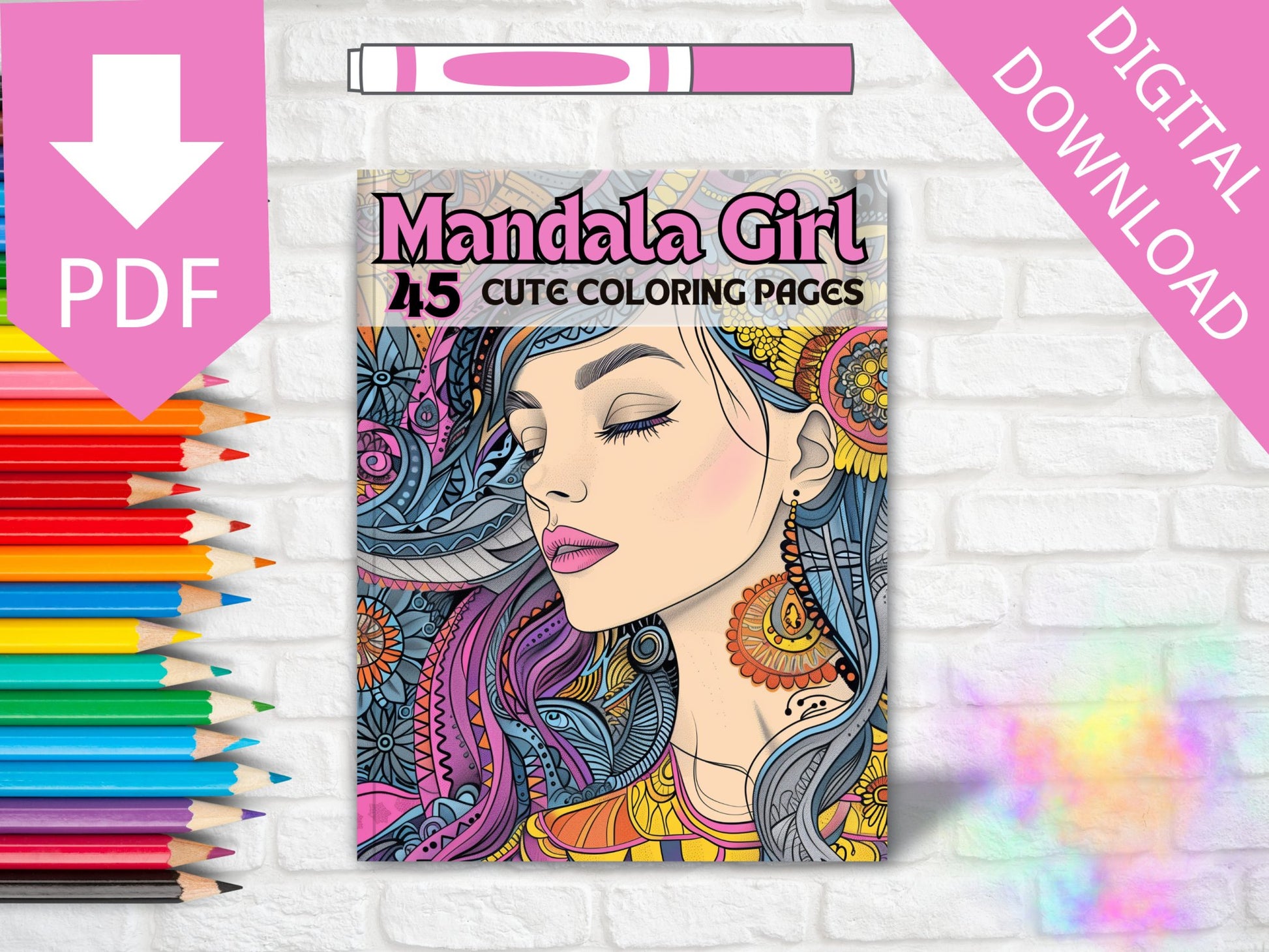 45 Adorable Mandala Girl Coloring Pages - My Coloring Zone