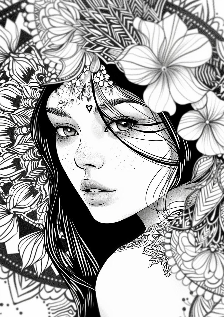 45 Adorable Mandala Girl Coloring Pages - My Coloring Zone