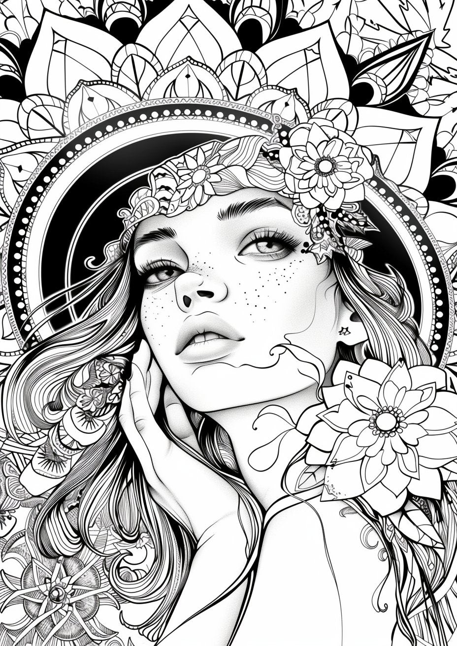 45 Adorable Mandala Girl Coloring Pages - My Coloring Zone