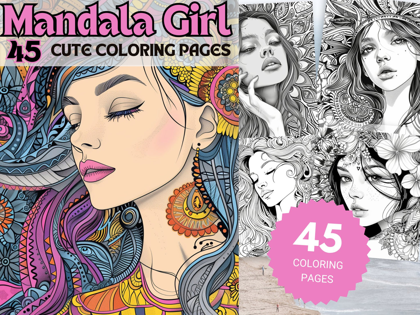 45 Adorable Mandala Girl Coloring Pages - My Coloring Zone