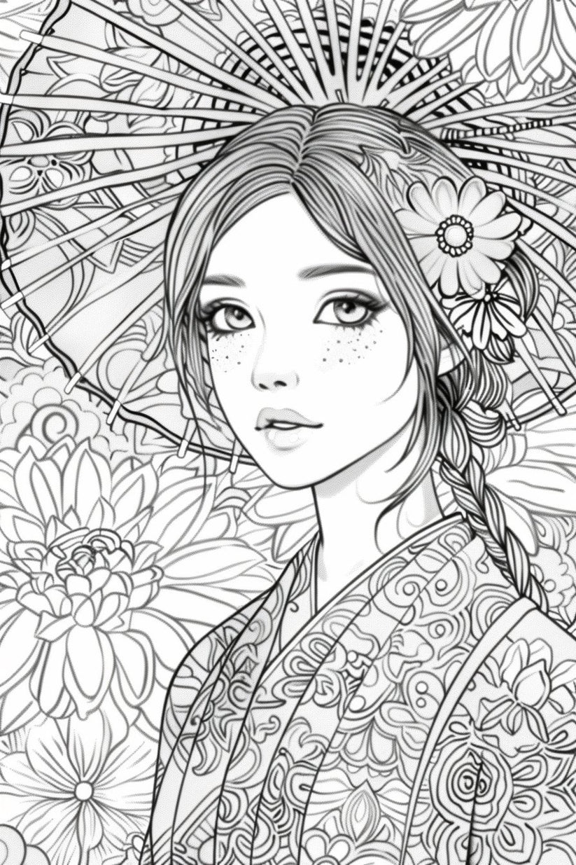 45 Adorable Mandala Girl Coloring Pages – My Coloring Zone