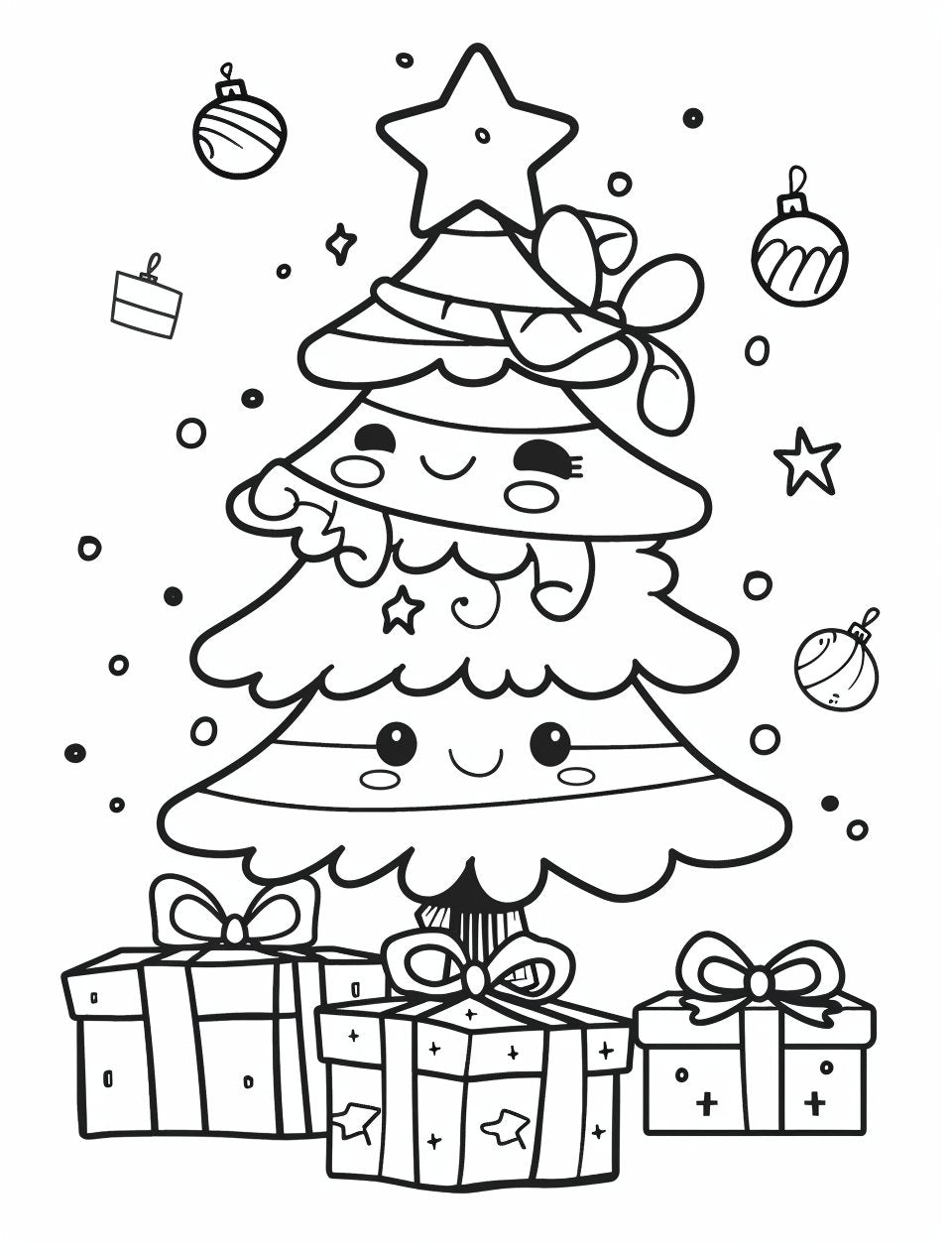 45 Cute Christmas Coloring Pages - My Coloring Zone