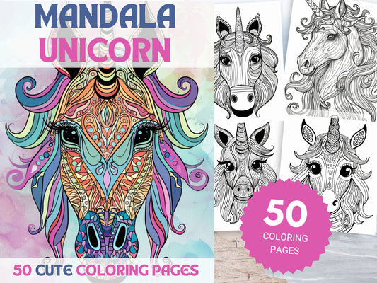 50 Cute Mandala Unicorn Coloring Pages - My Coloring Zone