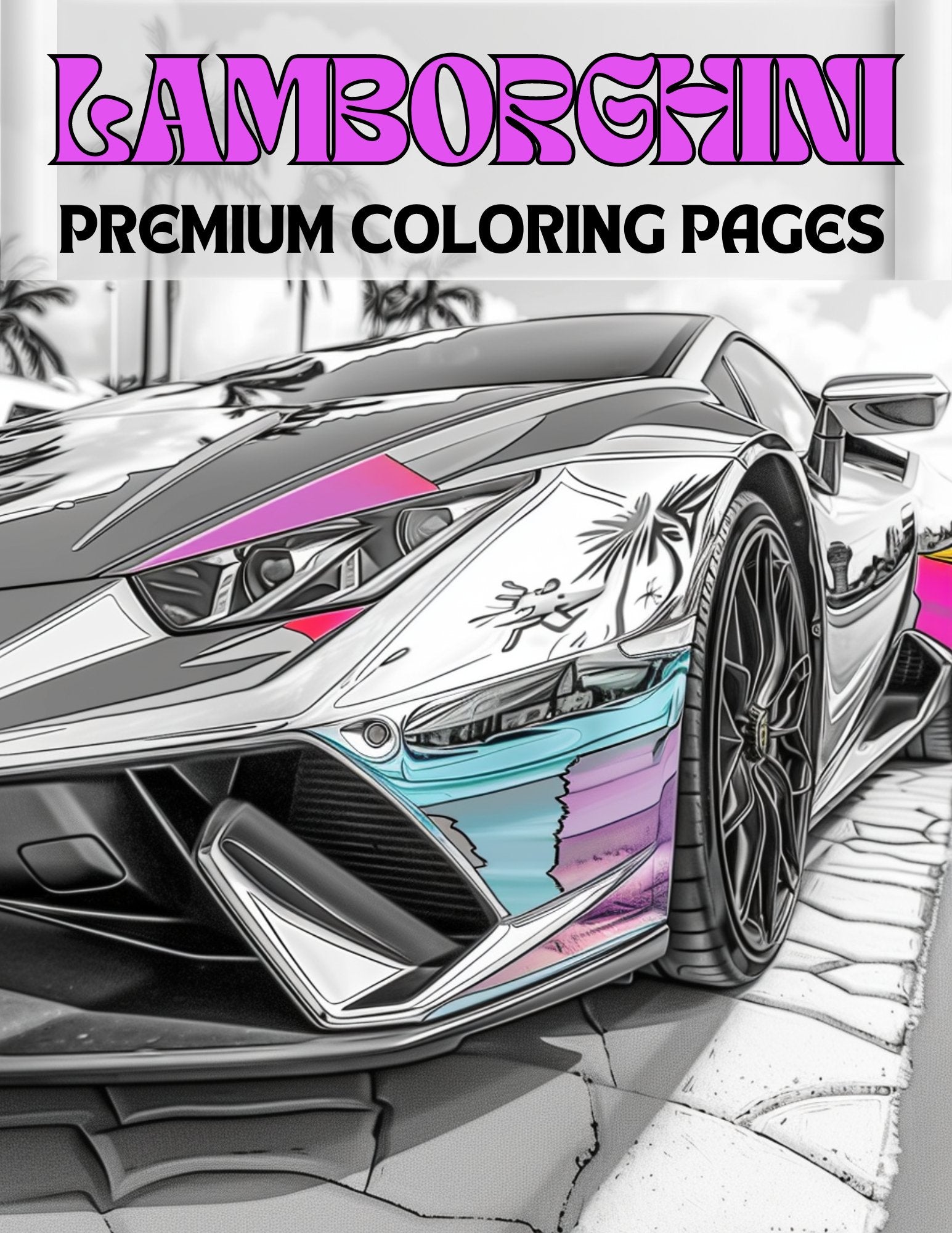 50 PREMIUM Lamborghini Coloring Pages - My Coloring Zone